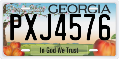 GA license plate PXJ4576