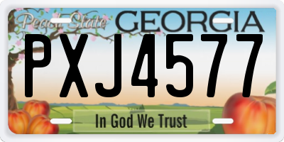 GA license plate PXJ4577