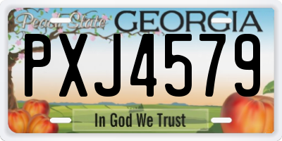 GA license plate PXJ4579