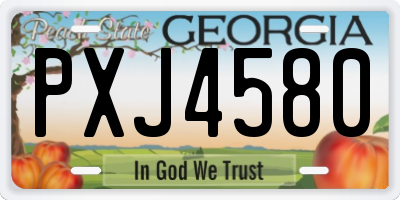 GA license plate PXJ4580
