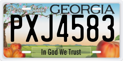 GA license plate PXJ4583