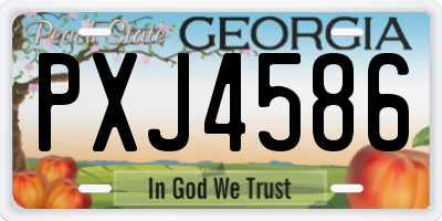 GA license plate PXJ4586