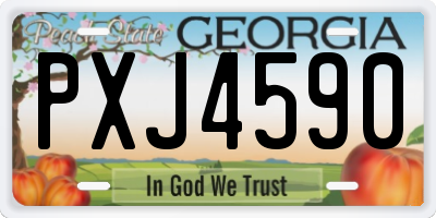 GA license plate PXJ4590