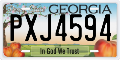 GA license plate PXJ4594