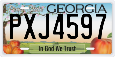 GA license plate PXJ4597