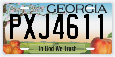 GA license plate PXJ4611