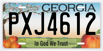 GA license plate PXJ4612