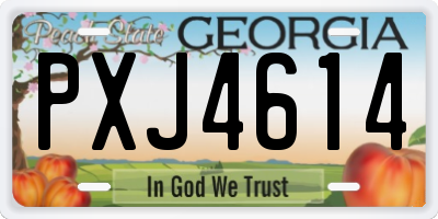 GA license plate PXJ4614