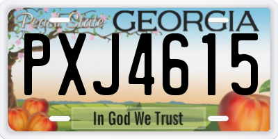 GA license plate PXJ4615