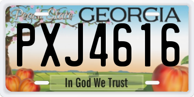 GA license plate PXJ4616