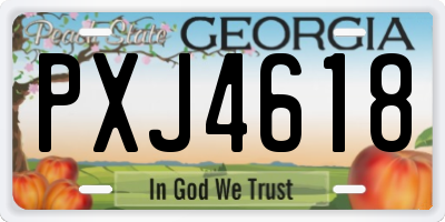 GA license plate PXJ4618