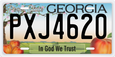 GA license plate PXJ4620