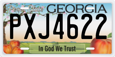 GA license plate PXJ4622