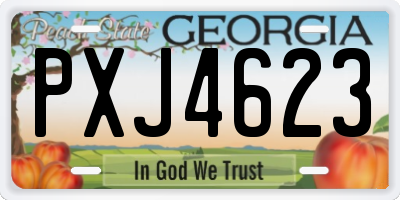 GA license plate PXJ4623