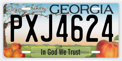 GA license plate PXJ4624