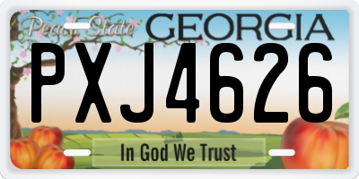 GA license plate PXJ4626