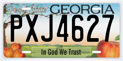 GA license plate PXJ4627