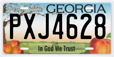 GA license plate PXJ4628