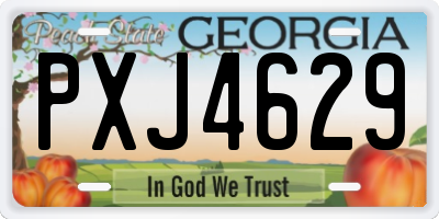 GA license plate PXJ4629