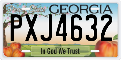 GA license plate PXJ4632