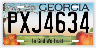 GA license plate PXJ4634