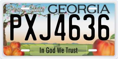 GA license plate PXJ4636