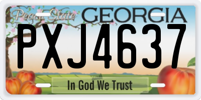 GA license plate PXJ4637