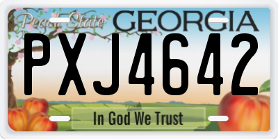 GA license plate PXJ4642