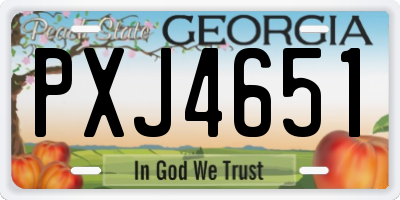 GA license plate PXJ4651