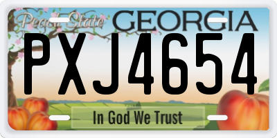 GA license plate PXJ4654