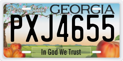 GA license plate PXJ4655