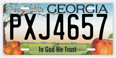 GA license plate PXJ4657