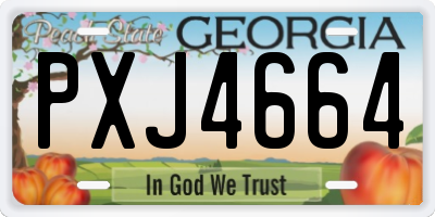 GA license plate PXJ4664