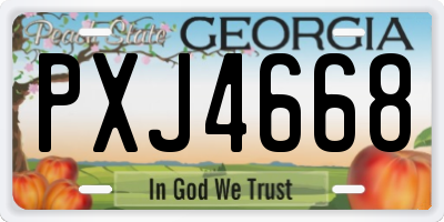 GA license plate PXJ4668