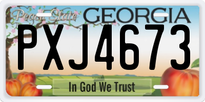GA license plate PXJ4673