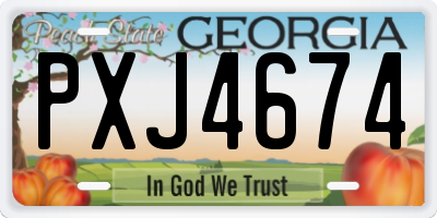 GA license plate PXJ4674