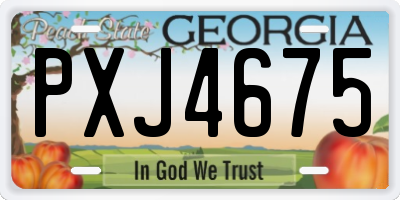 GA license plate PXJ4675