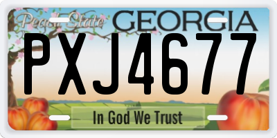 GA license plate PXJ4677