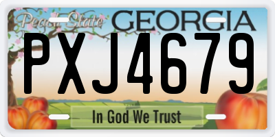 GA license plate PXJ4679