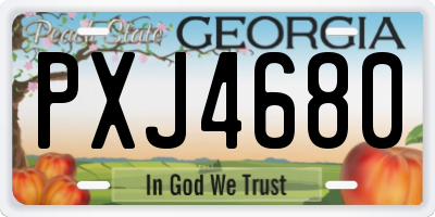 GA license plate PXJ4680