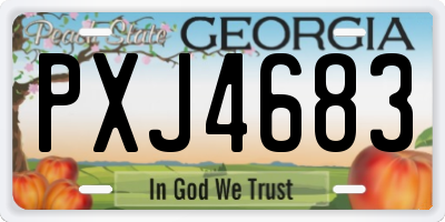GA license plate PXJ4683