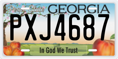 GA license plate PXJ4687