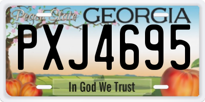 GA license plate PXJ4695