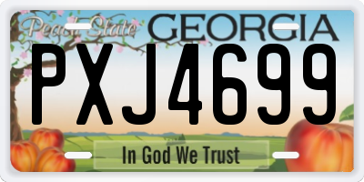 GA license plate PXJ4699