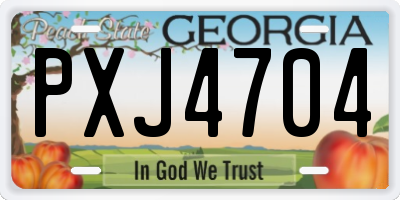GA license plate PXJ4704