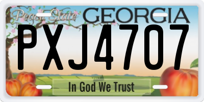GA license plate PXJ4707