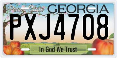 GA license plate PXJ4708