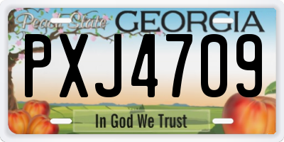 GA license plate PXJ4709