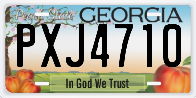 GA license plate PXJ4710