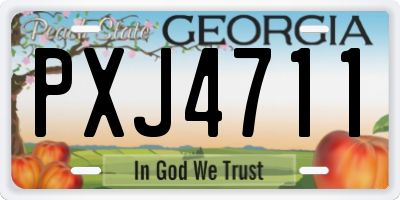 GA license plate PXJ4711